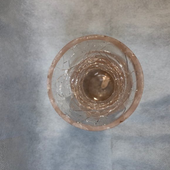 Vintage Pink Crackle Glass Bud Vase - Picture 3 of 8